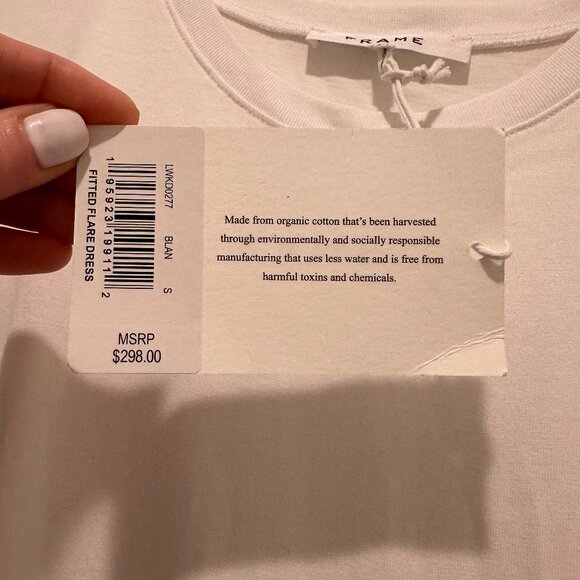 Frame Fitted Flare Cotton Midi Dress - SIZE S (New with tags) - Picture 6 of 7